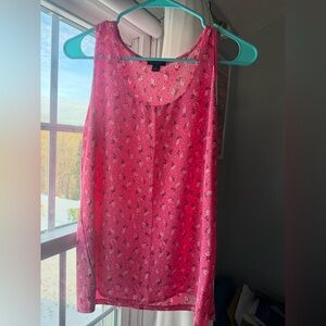 Ann Taylor Vibrant Pink Floral Tank Top